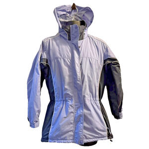 Columbia Winter Coat Ladies Medium Light Blue / Navy Blue